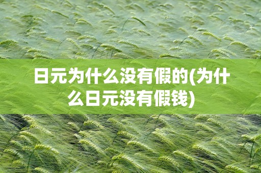 日元为什么没有假的(为什么日元没有假钱)