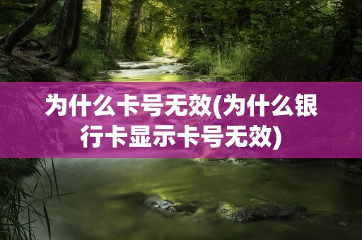 为什么卡号无效(为什么银行卡显示卡号无效)