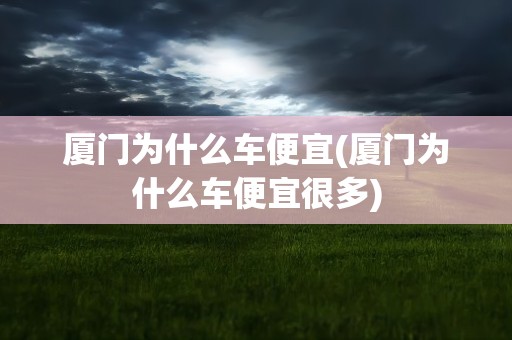 厦门为什么车便宜(厦门为什么车便宜很多)