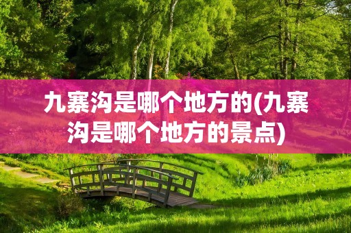 九寨沟是哪个地方的(九寨沟是哪个地方的景点)