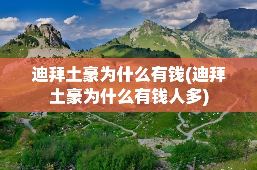 迪拜土豪为什么有钱(迪拜土豪为什么有钱人多)