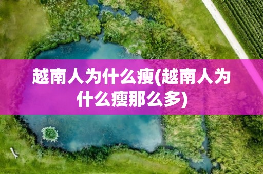 越南人为什么瘦(越南人为什么瘦那么多)
