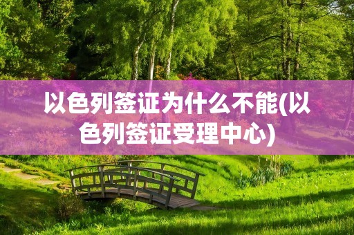 以色列签证为什么不能(以色列签证受理中心)