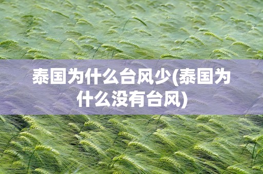 泰国为什么台风少(泰国为什么没有台风)