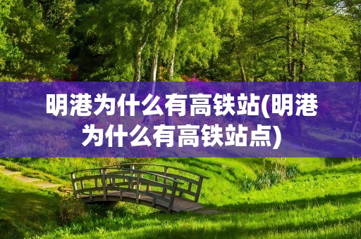 明港为什么有高铁站(明港为什么有高铁站点)