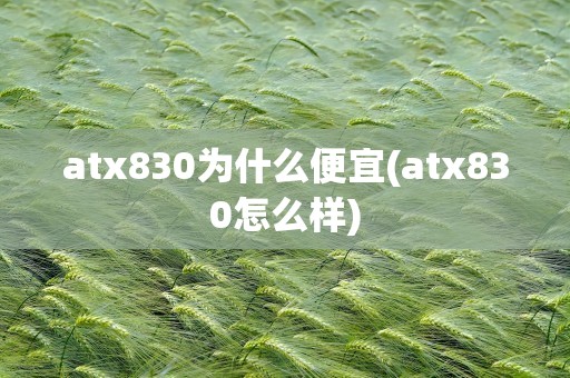 atx830为什么便宜(atx830怎么样)