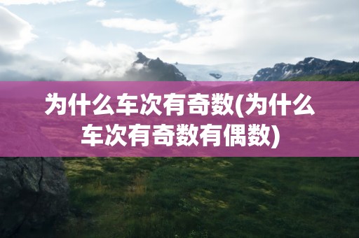 为什么车次有奇数(为什么车次有奇数有偶数)