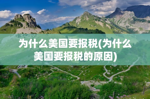 为什么美国要报税(为什么美国要报税的原因)