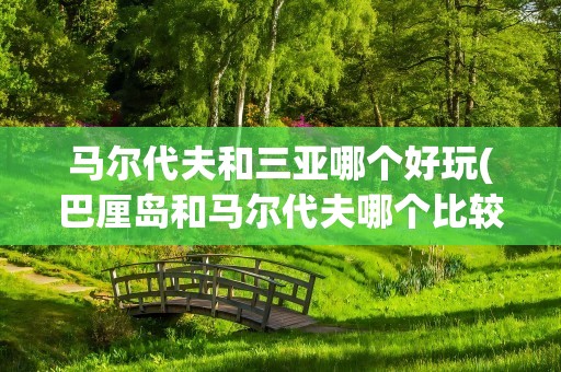 马尔代夫和三亚哪个好玩(巴厘岛和马尔代夫哪个比较好玩)
