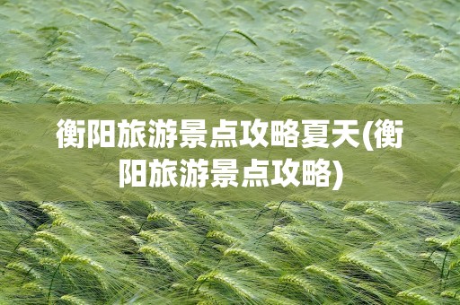 衡阳旅游景点攻略夏天(衡阳旅游景点攻略)