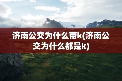 济南公交为什么带k(济南公交为什么都是k)