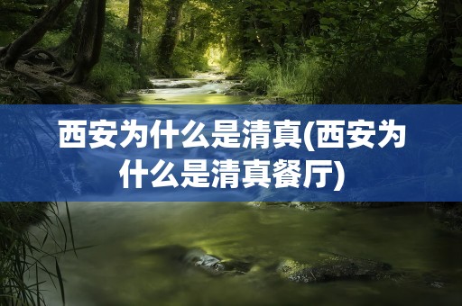 西安为什么是清真(西安为什么是清真餐厅)