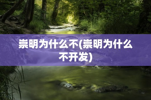 崇明为什么不(崇明为什么不开发)