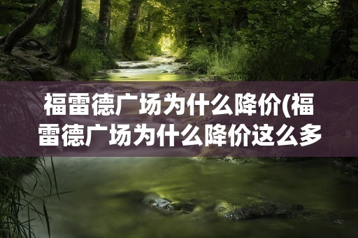 福雷德广场为什么降价(福雷德广场为什么降价这么多)