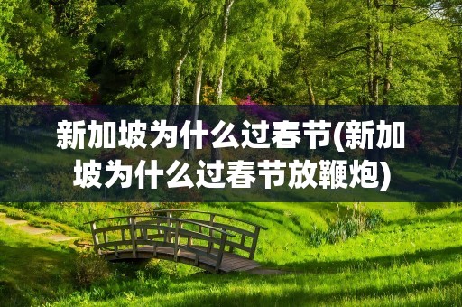 新加坡为什么过春节(新加坡为什么过春节放鞭炮)