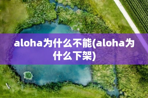 aloha为什么不能(aloha为什么下架)