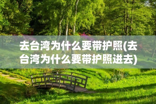 去台湾为什么要带护照(去台湾为什么要带护照进去)