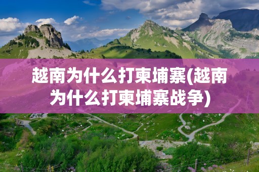 越南为什么打柬埔寨(越南为什么打柬埔寨战争)