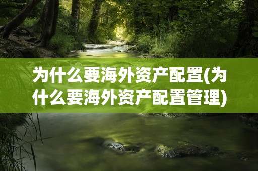 为什么要海外资产配置(为什么要海外资产配置管理)