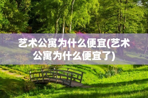 艺术公寓为什么便宜(艺术公寓为什么便宜了)