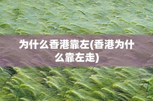 为什么香港靠左(香港为什么靠左走)