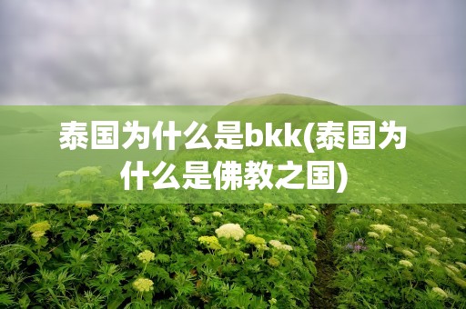 泰国为什么是bkk(泰国为什么是佛教之国)