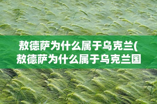 敖德萨为什么属于乌克兰(敖德萨为什么属于乌克兰国家)