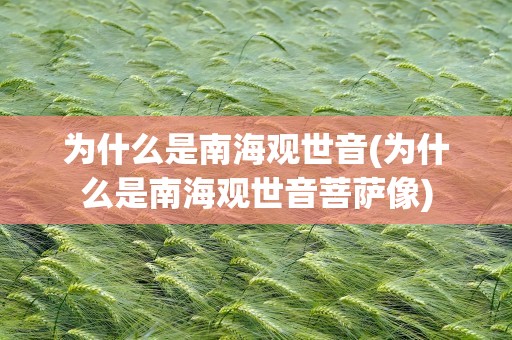 为什么是南海观世音(为什么是南海观世音菩萨像)