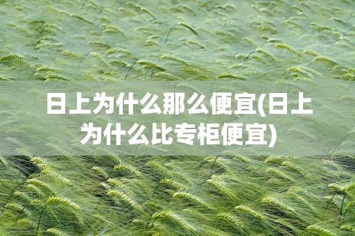 日上为什么那么便宜(日上为什么比专柜便宜)