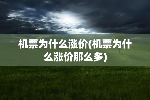 机票为什么涨价(机票为什么涨价那么多)