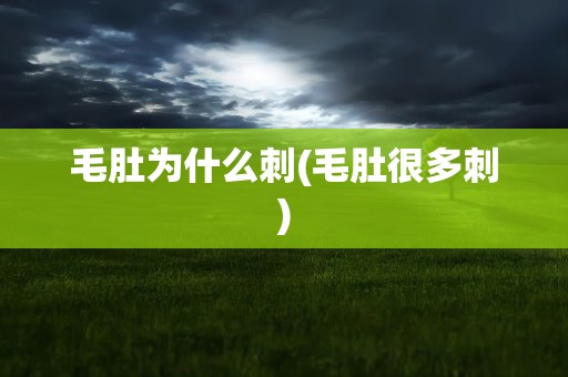 毛肚为什么刺(毛肚很多刺)
