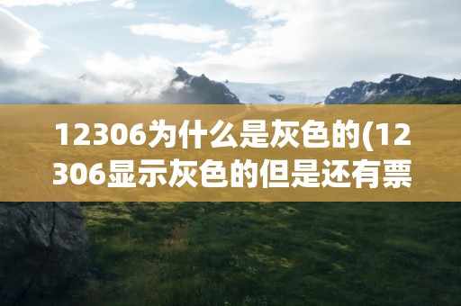 12306为什么是灰色的(12306显示灰色的但是还有票)