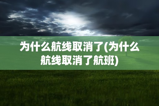 为什么航线取消了(为什么航线取消了航班)