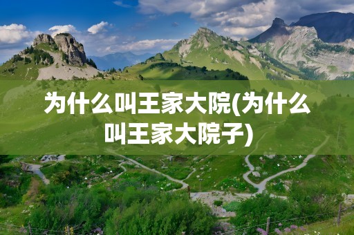 为什么叫王家大院(为什么叫王家大院子)
