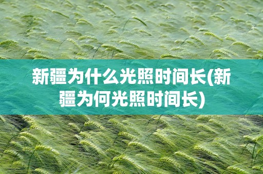 新疆为什么光照时间长(新疆为何光照时间长)