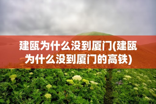 建瓯为什么没到厦门(建瓯为什么没到厦门的高铁)