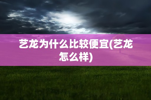 艺龙为什么比较便宜(艺龙怎么样)