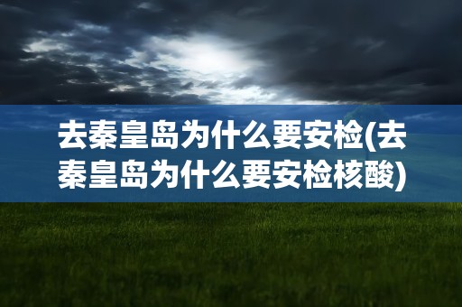 去秦皇岛为什么要安检(去秦皇岛为什么要安检核酸)