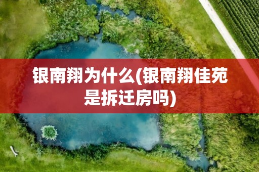 银南翔为什么(银南翔佳苑是拆迁房吗)