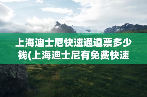 上海迪士尼快速通道票多少钱(上海迪士尼有免费快速通道票吗)