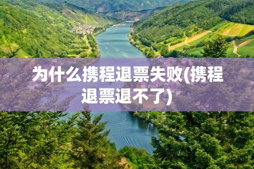 为什么携程退票失败(携程退票退不了)