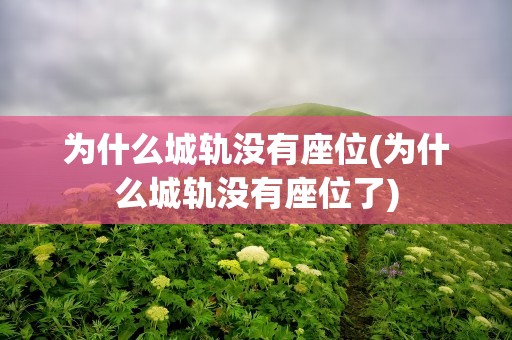 为什么城轨没有座位(为什么城轨没有座位了)