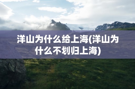 洋山为什么给上海(洋山为什么不划归上海)