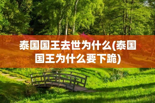 泰国国王去世为什么(泰国国王为什么要下跪)
