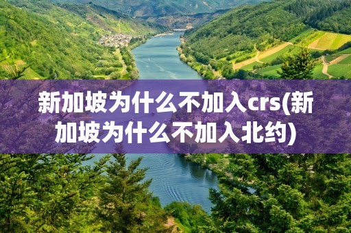 新加坡为什么不加入crs(新加坡为什么不加入北约)