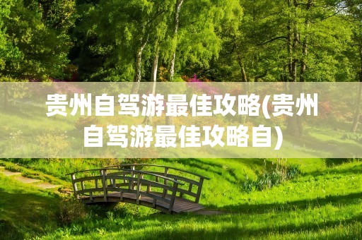 贵州自驾游最佳攻略(贵州自驾游最佳攻略自)