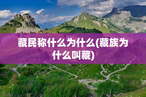 藏民称什么为什么(藏族为什么叫藏)