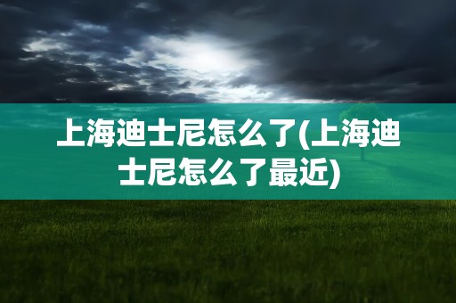 上海迪士尼怎么了(上海迪士尼怎么了最近)