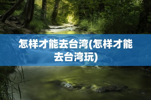怎样才能去台湾(怎样才能去台湾玩)