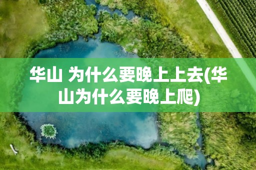 华山 为什么要晚上上去(华山为什么要晚上爬)